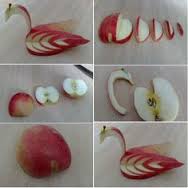 آموزش تصویری تزئین سیب به شکل مرغابی