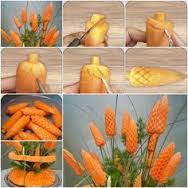 آموزش تصویری گل گندمی با هویج