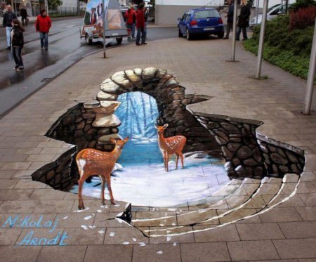 نقاشی های خیابانی سه بعدی جالب